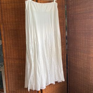 White on White Python Print Maxi Skirt